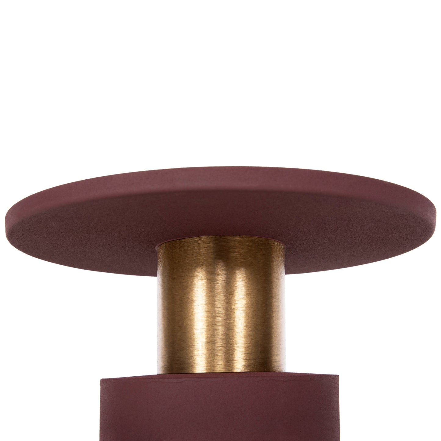 Side Table Punjab Hm4239.06 Metal In Brick Red-gold/brass Φ36x47hcm.
