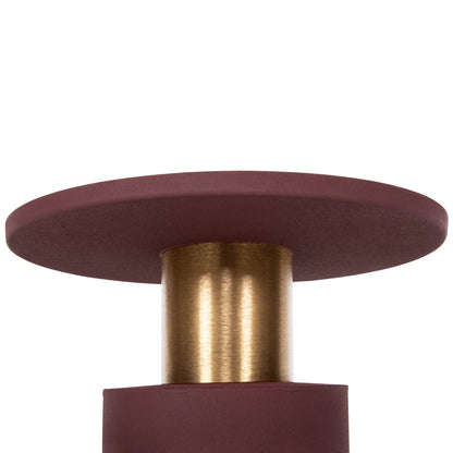 Side Table Punjab Hm4239.06 Metal In Brick Red-gold/brass Φ36x47hcm.