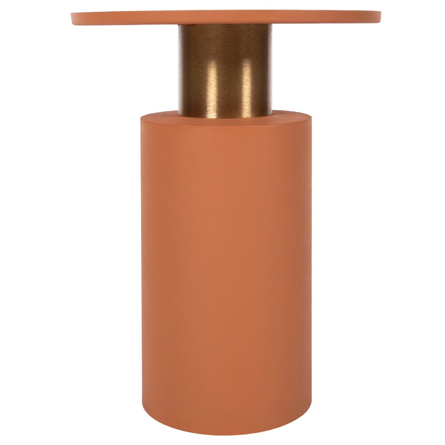 Side Table Punjab Hm4239.08 Metal In Orange-gold/brass Φ36x47hcm.