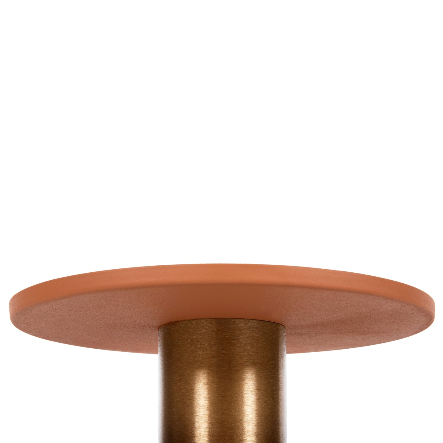 Side Table Punjab Hm4239.08 Metal In Orange-gold/brass Φ36x47hcm.