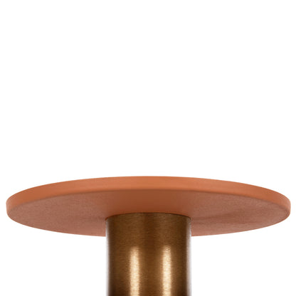 Side Table Punjab Hm4239.08 Metal In Orange-gold/brass Φ36x47hcm.