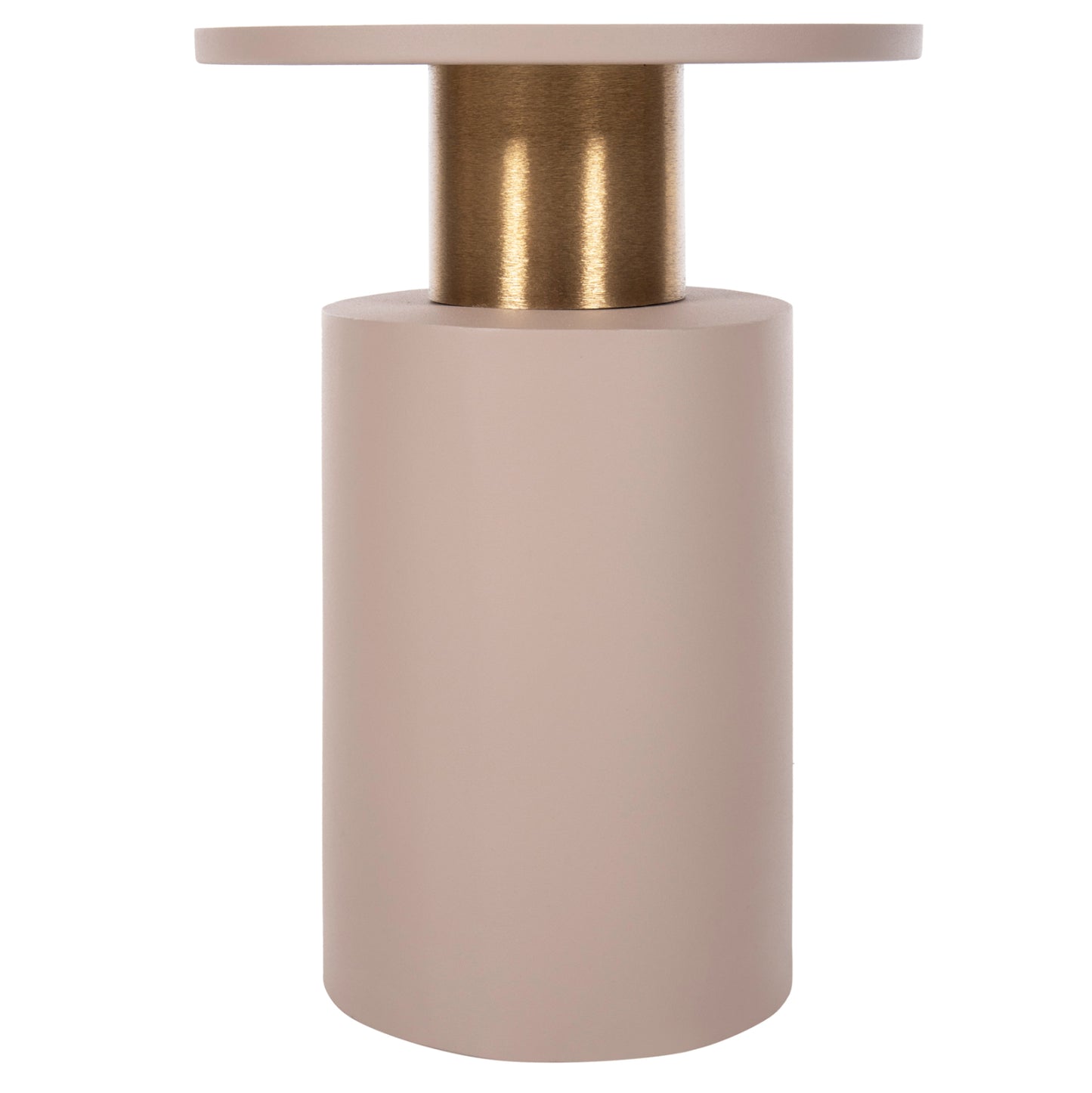 Side Table Punjab Hm4240.03 Metal In Ecru-gold/brass Φ30.5x42hcm.