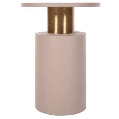 Side Table Punjab Hm4240.03 Metal In Ecru-gold/brass Φ30.5x42hcm.