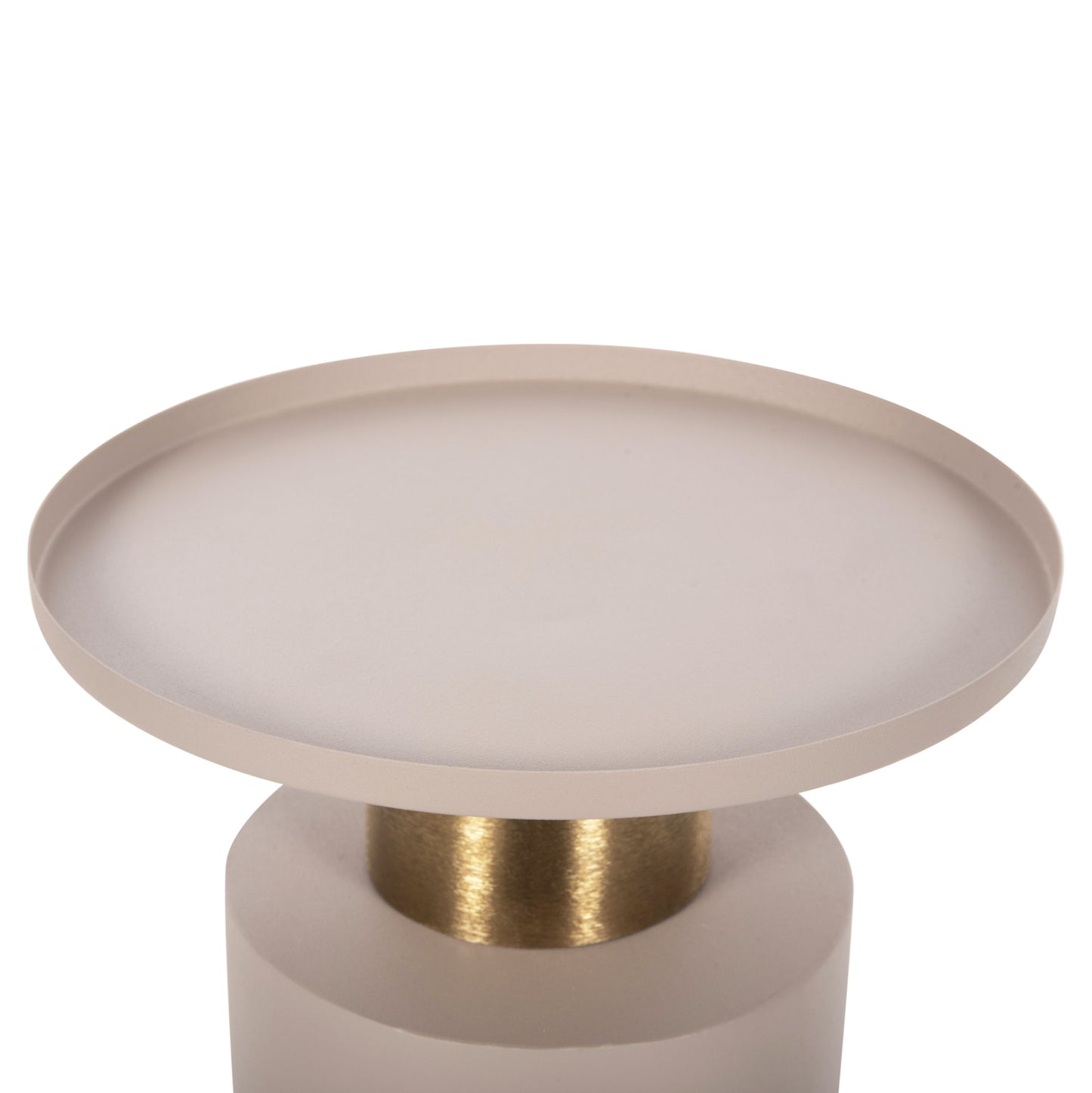Side Table Punjab Hm4240.03 Metal In Ecru-gold/brass Φ30.5x42hcm.
