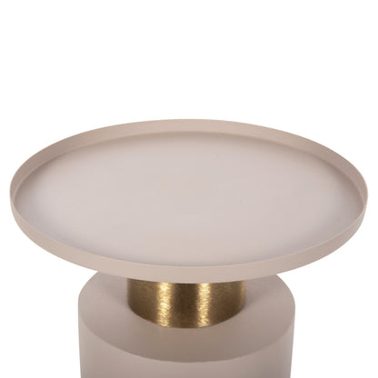Side Table Punjab Hm4240.03 Metal In Ecru-gold/brass Φ30.5x42hcm.