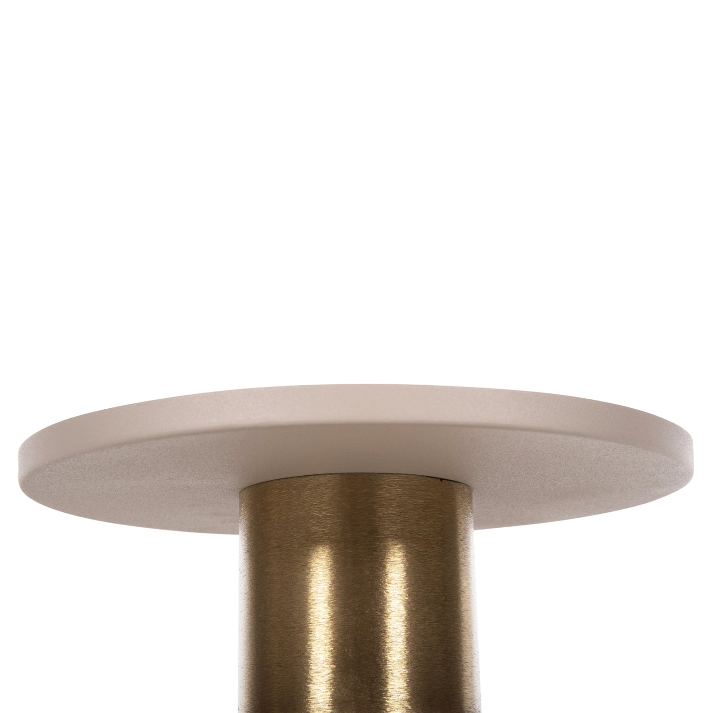 Side Table Punjab Hm4240.03 Metal In Ecru-gold/brass Φ30.5x42hcm.