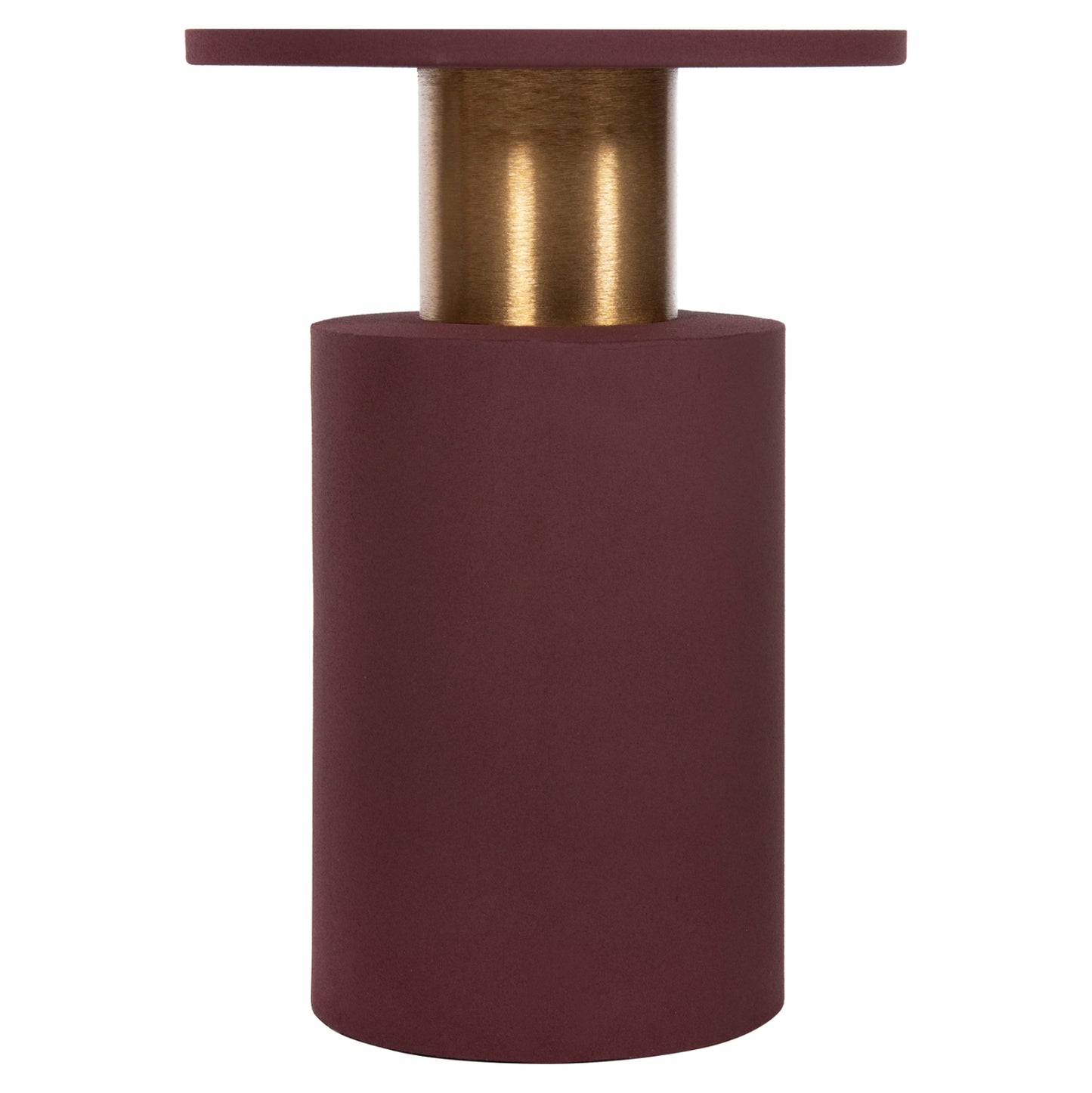Side Table Punjab Hm4240.06 Metal In Brick-red-gold/brass Φ30.5x42hcm.