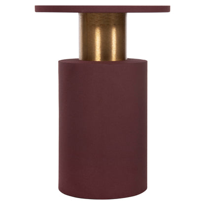 Side Table Punjab Hm4240.06 Metal In Brick-red-gold/brass Φ30.5x42hcm.