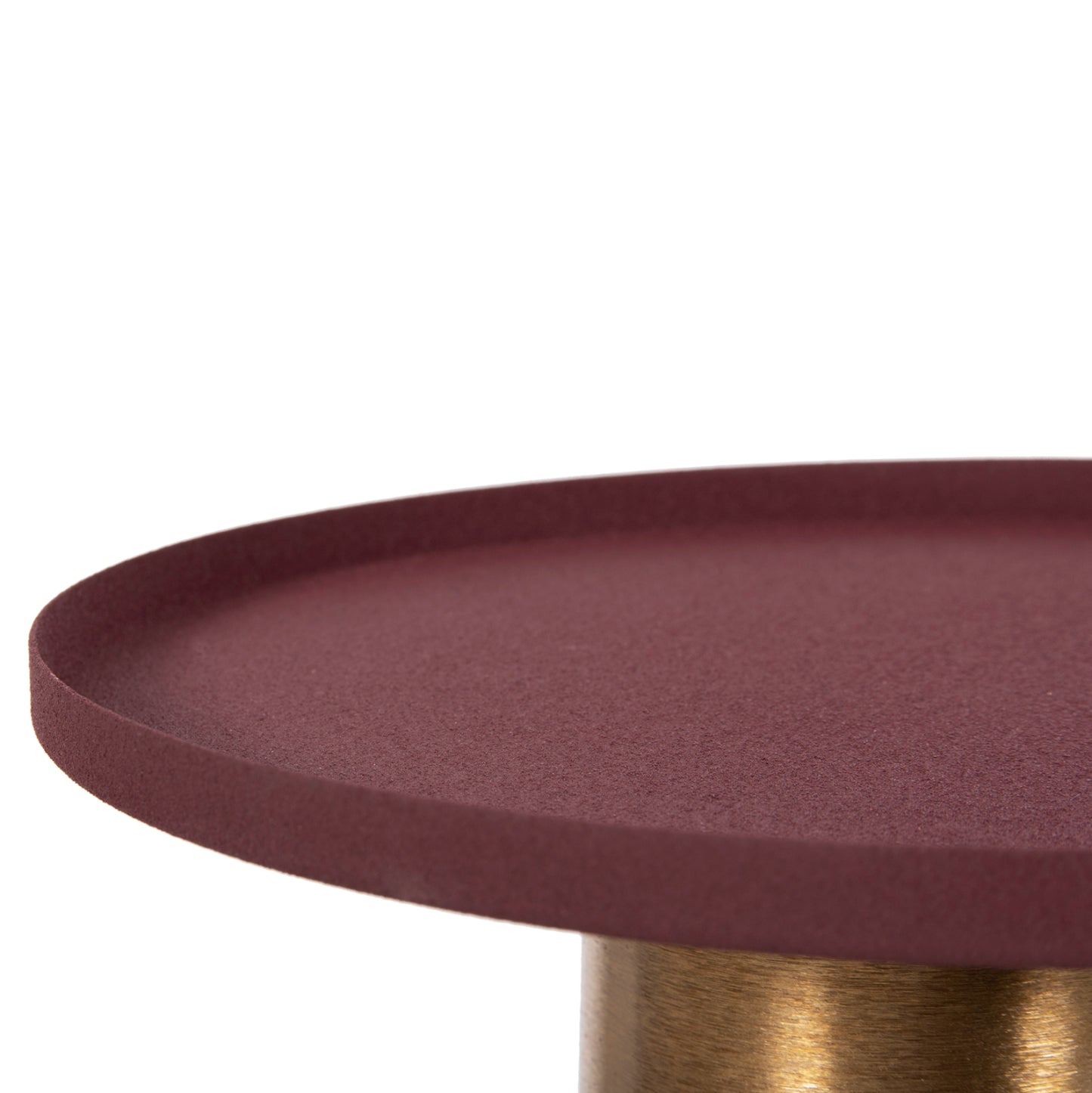 Side Table Punjab Hm4240.06 Metal In Brick-red-gold/brass Φ30.5x42hcm.