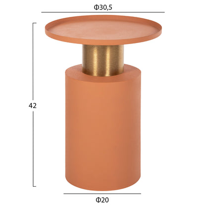 Side Table Punjab Hm4240.08 Metal In Orange-gold/brass Φ30.5x42hcm.