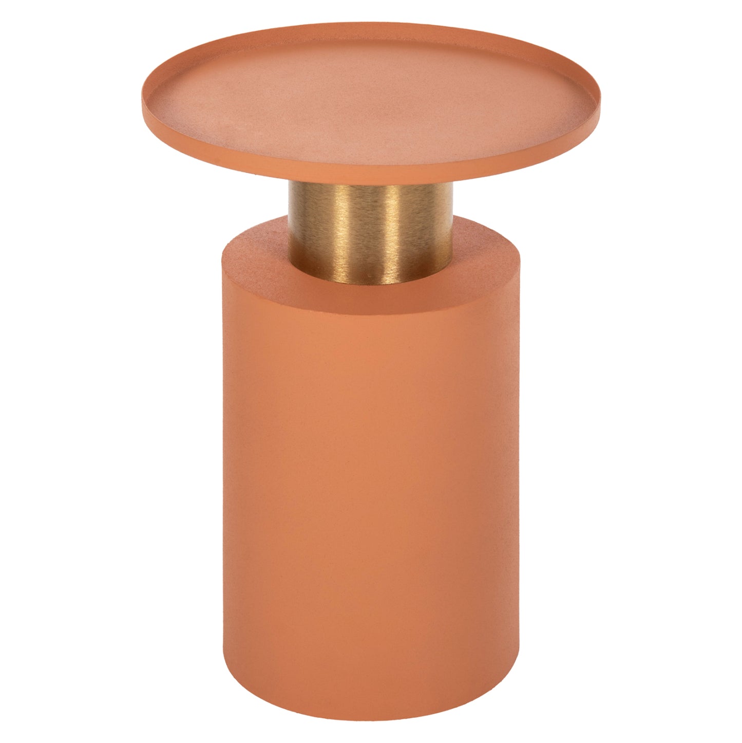 Side Table Punjab Hm4240.08 Metal In Orange-gold/brass Φ30.5x42hcm.