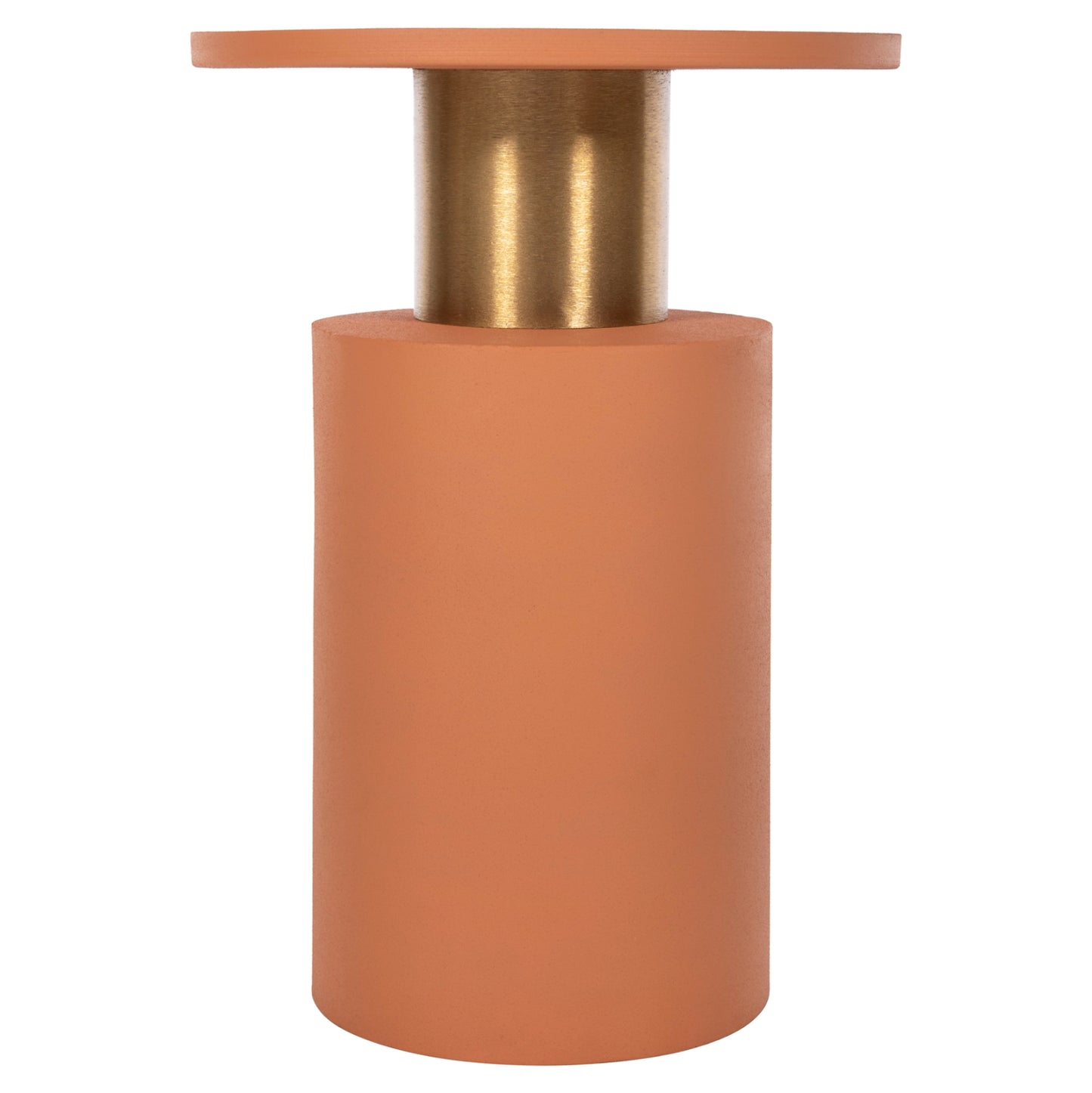 Side Table Punjab Hm4240.08 Metal In Orange-gold/brass Φ30.5x42hcm.