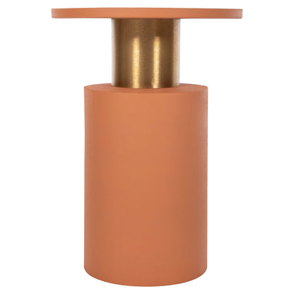 Side Table Punjab Hm4240.08 Metal In Orange-gold/brass Φ30.5x42hcm.