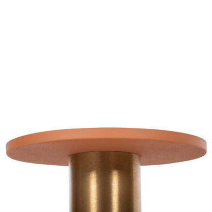 Side Table Punjab Hm4240.08 Metal In Orange-gold/brass Φ30.5x42hcm.