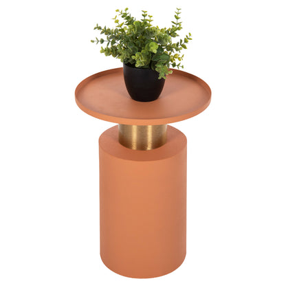 Side Table Punjab Hm4240.08 Metal In Orange-gold/brass Φ30.5x42hcm.
