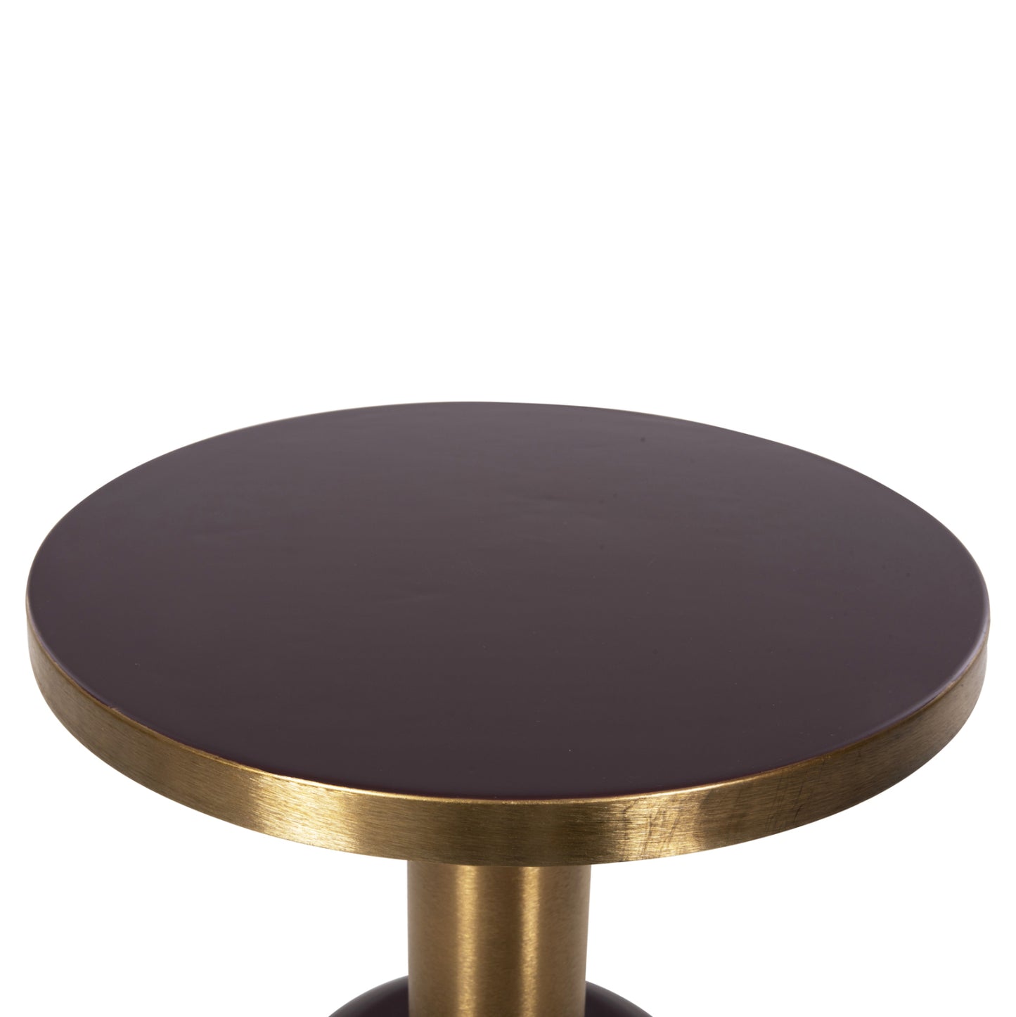 Side Table Erode Hm4242.06 Metal In Cherry Red-gold Φ50,5x52,5hcm.