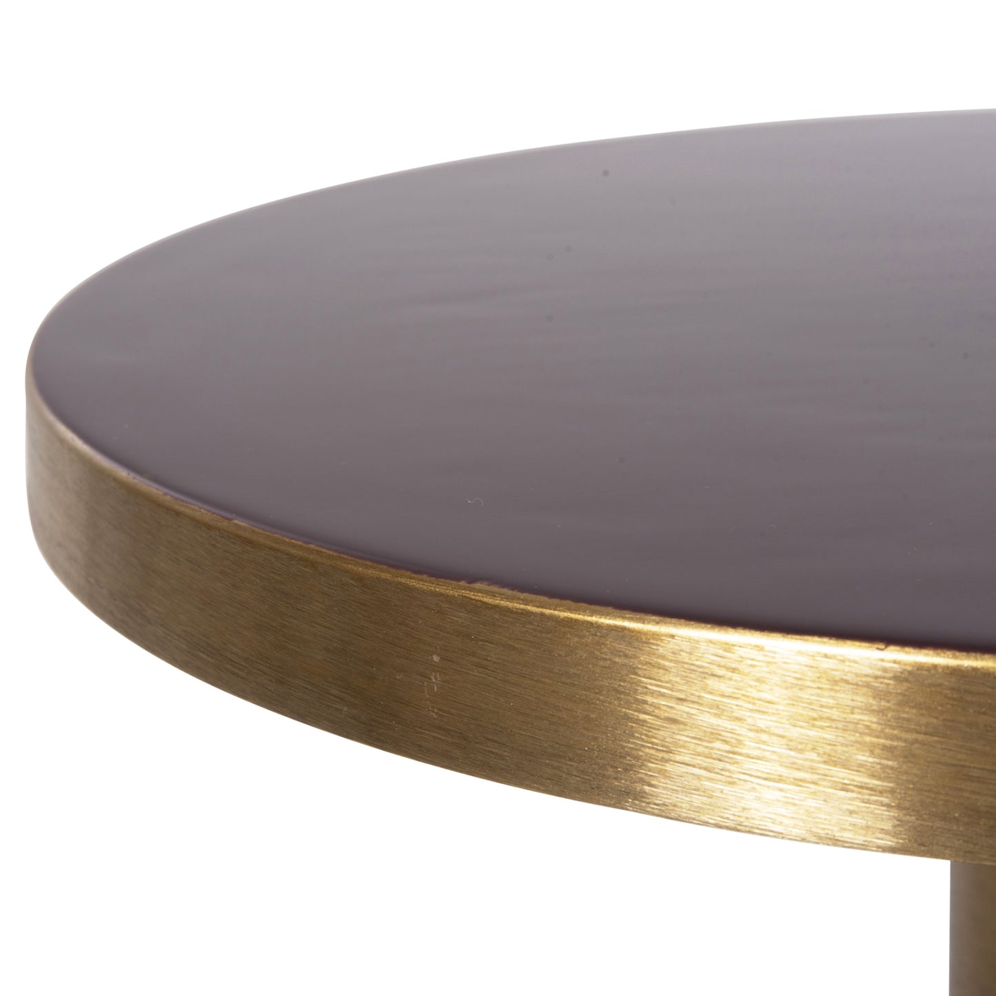 Side Table Erode Hm4242.06 Metal In Cherry Red-gold Φ50,5x52,5hcm.