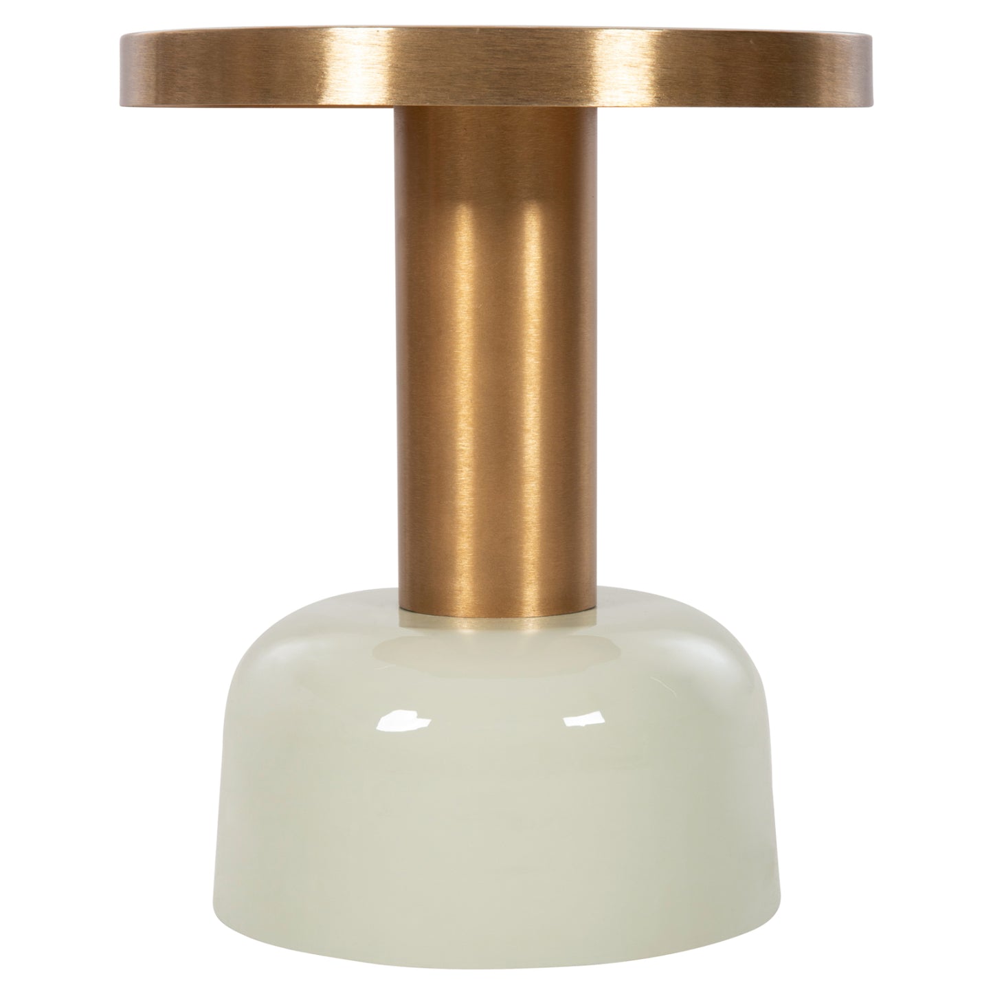 Side Table Erode Hm4243.07 Metal In Light Green-gold Φ40,5x48hcm.