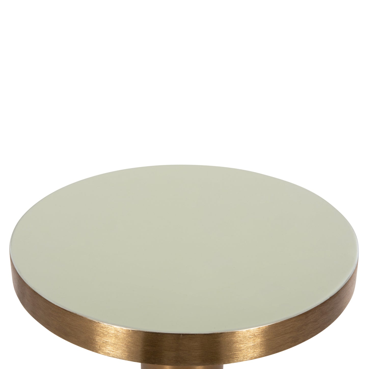 Side Table Erode Hm4243.07 Metal In Light Green-gold Φ40,5x48hcm.