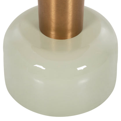 Side Table Erode Hm4243.07 Metal In Light Green-gold Φ40,5x48hcm.