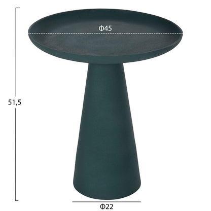Side Table Delcon Hm4246.03 Metal In Green Φ45x51,5hcm.