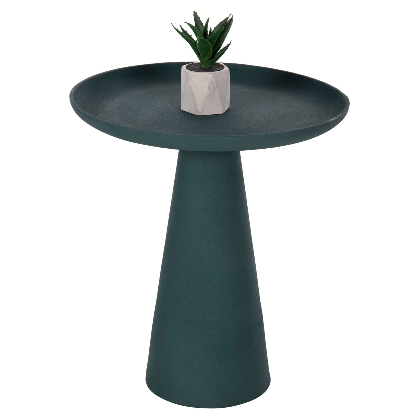 Side Table Delcon Hm4246.03 Metal In Green Φ45x51,5hcm.