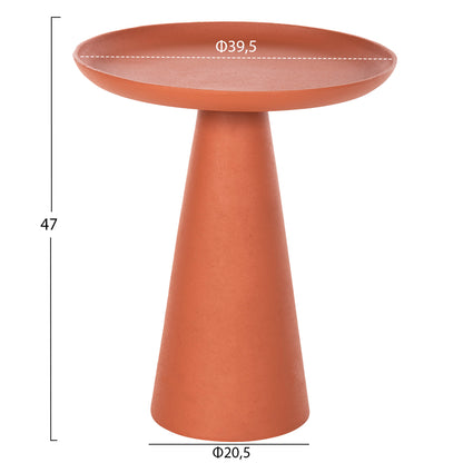 Side Table Delcon Hm4247.06 Metal In Orange Φ39,5x47hcm.