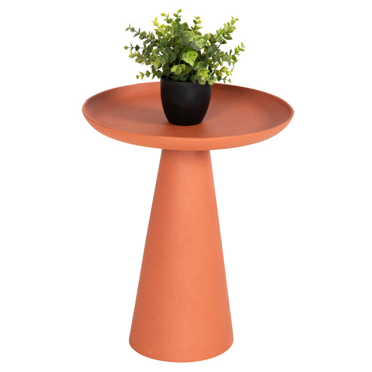 Side Table Delcon Hm4247.06 Metal In Orange Φ39,5x47hcm.