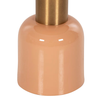 Side Table Erode Hm4249.08 Metal In Warm Pink-gold-beige Φ40,5x45,5hcm.