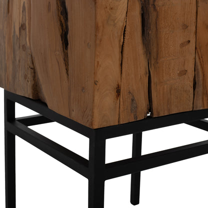Side Table Pien Hm9353 Square Solid Teak Natural Color 38x38x55h