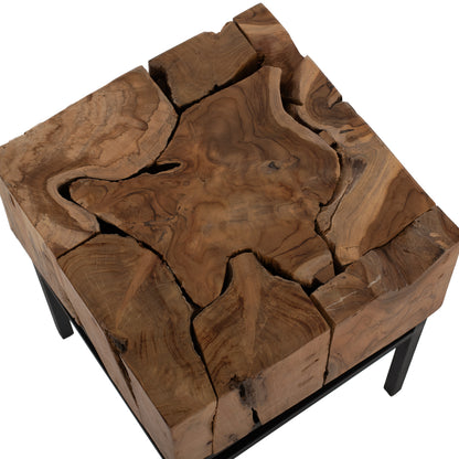 Side Table Pien Hm9353 Square Solid Teak Natural Color 38x38x55h