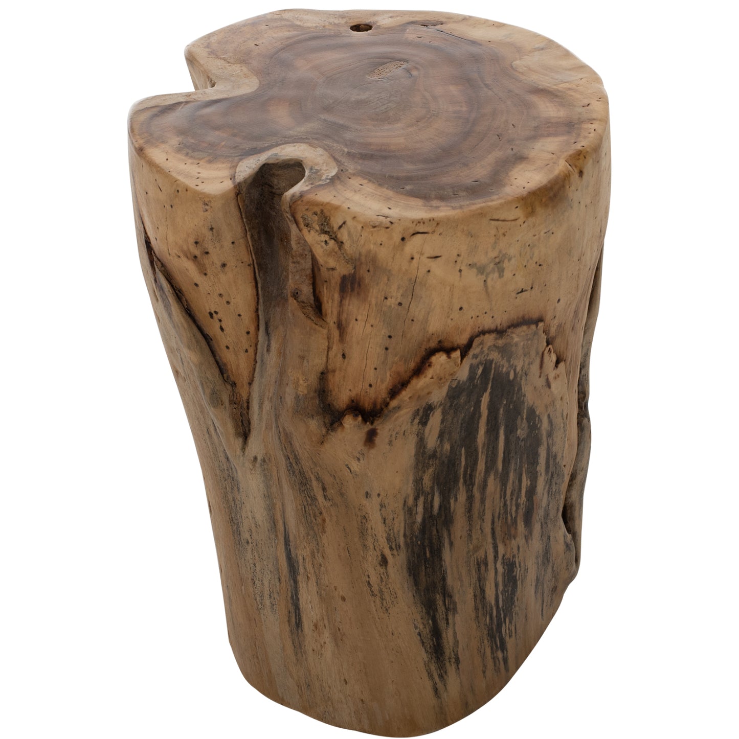 Stump Side Table Tronco Fb99374 Solid Teak Trunk Natural Φ30-35x45