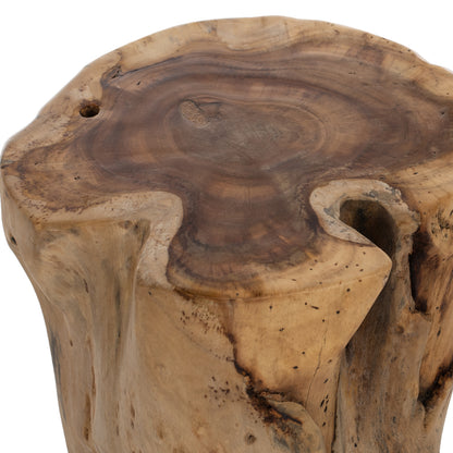 Stump Side Table Tronco Fb99374 Solid Teak Trunk Natural Φ30-35x45