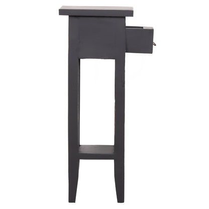 Side Table Ramu Hm9484.02 Mahogany Wood With A Drawer In Black 25x25x66,5hcm.
