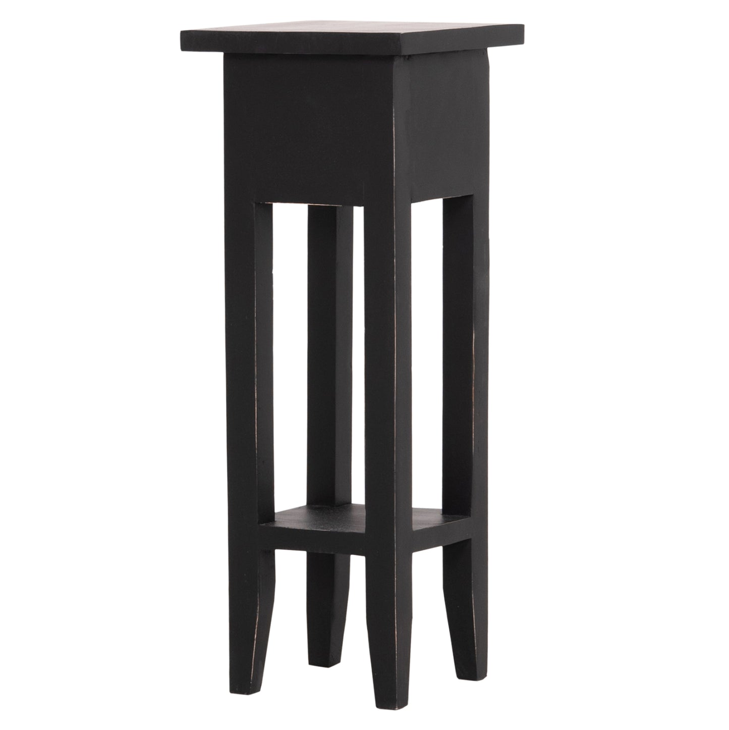 Side Table Ramu Hm9484.02 Mahogany Wood With A Drawer In Black 25x25x66,5hcm.