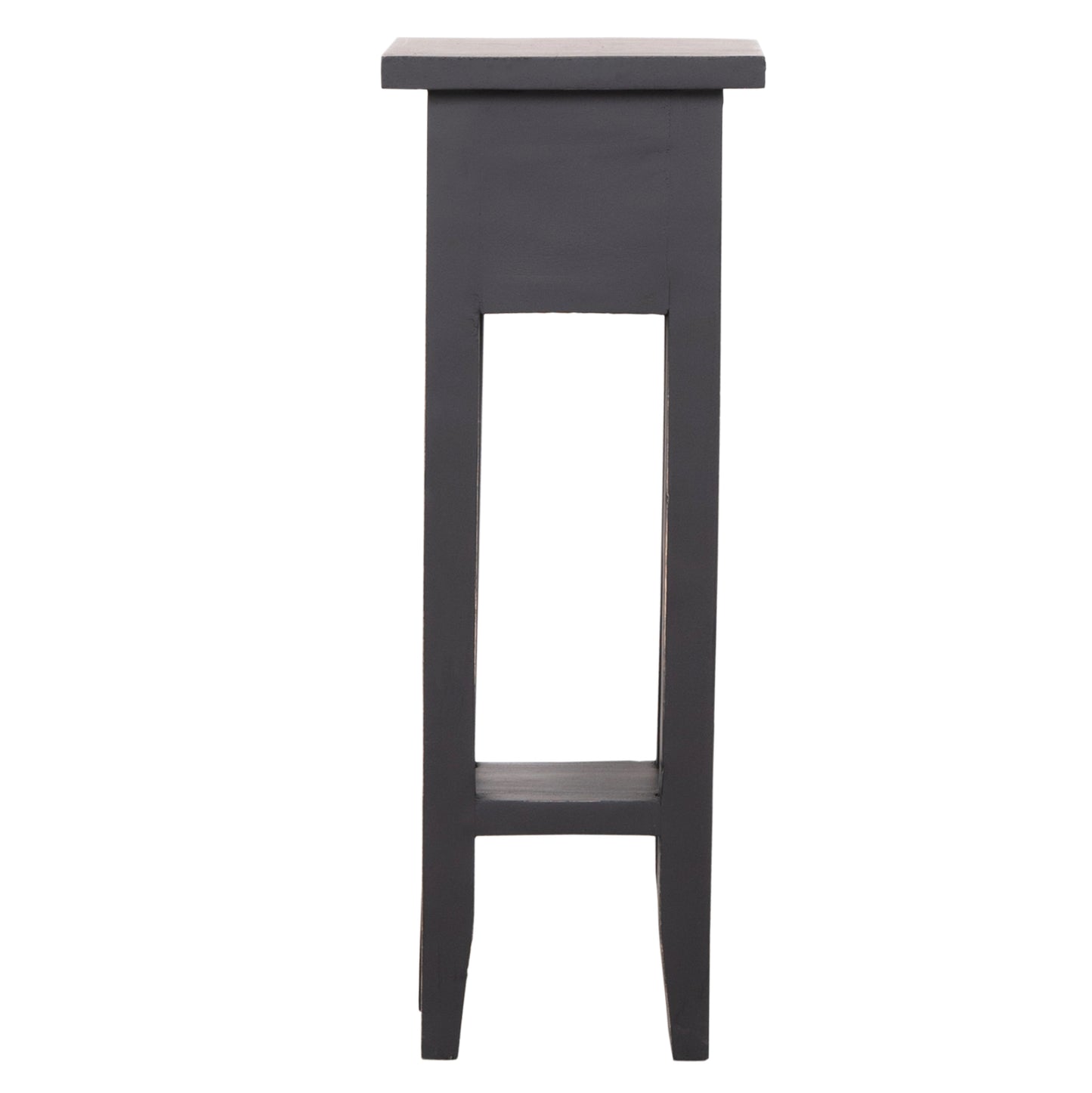 Side Table Ramu Hm9484.02 Mahogany Wood With A Drawer In Black 25x25x66,5hcm.