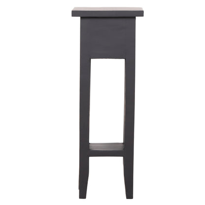 Side Table Ramu Hm9484.02 Mahogany Wood With A Drawer In Black 25x25x66,5hcm.