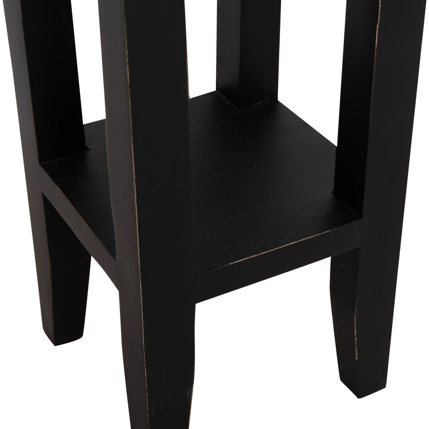 Side Table Ramu Hm9484.02 Mahogany Wood With A Drawer In Black 25x25x66,5hcm.