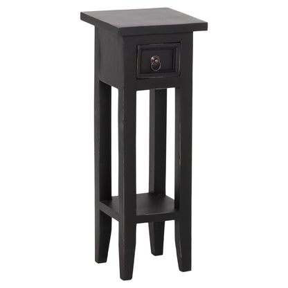 Side Table Ramu Hm9484.02 Mahogany Wood With A Drawer In Black 25x25x66,5hcm.