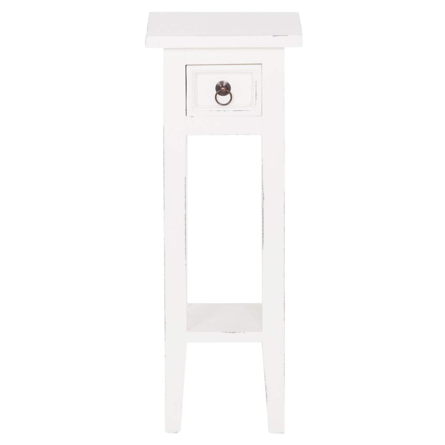 Side Table Ramu Hm9484.03 Mahogany Wood With A Drawer In White 25x25x66.5hcm.