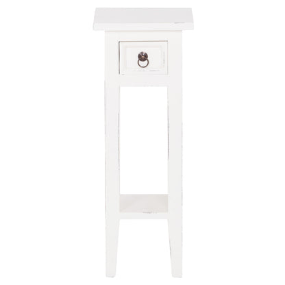 Side Table Ramu Hm9484.03 Mahogany Wood With A Drawer In White 25x25x66.5hcm.