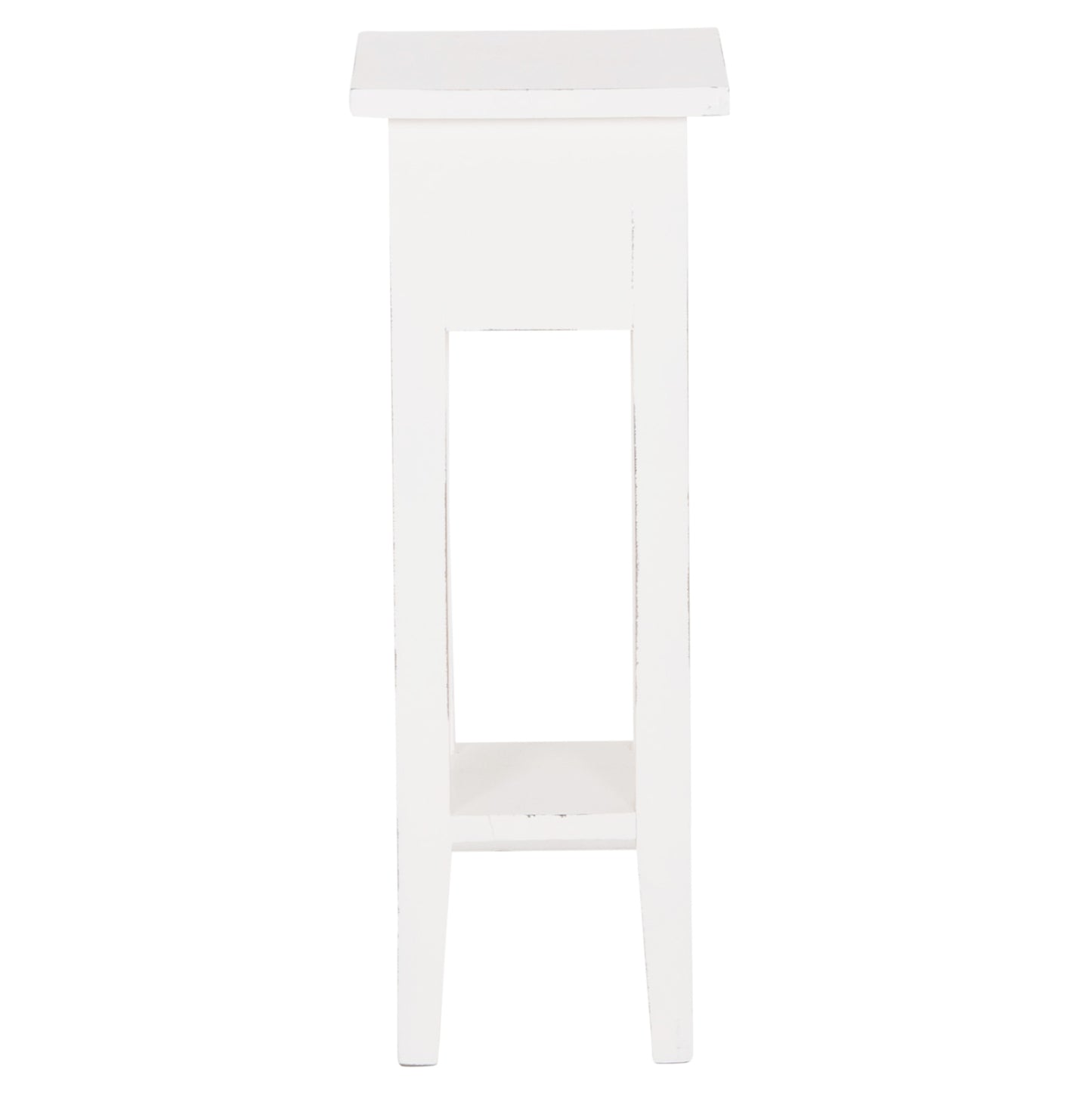 Side Table Ramu Hm9484.03 Mahogany Wood With A Drawer In White 25x25x66.5hcm.