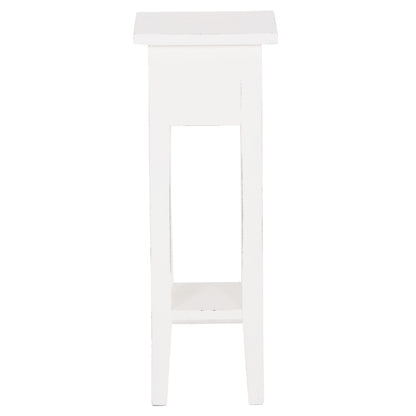 Side Table Ramu Hm9484.03 Mahogany Wood With A Drawer In White 25x25x66.5hcm.