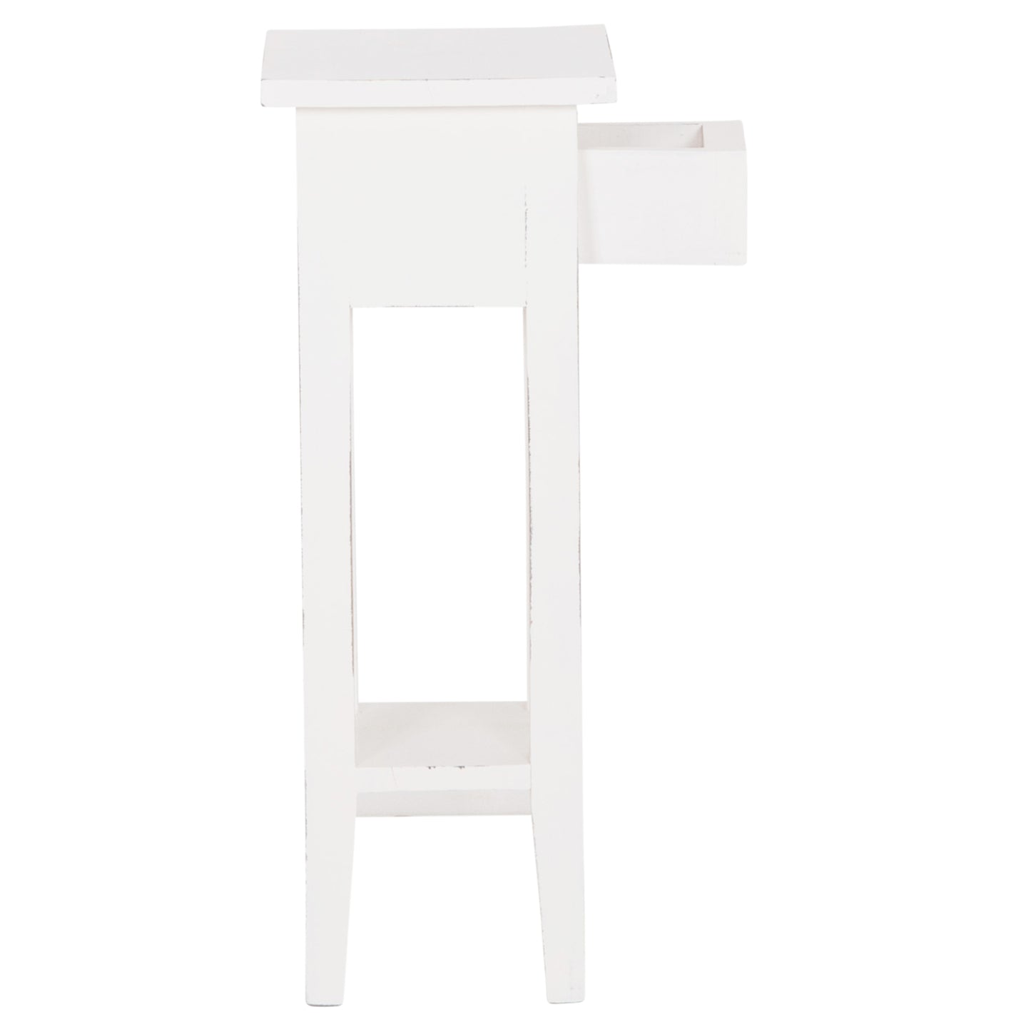 Side Table Ramu Hm9484.03 Mahogany Wood With A Drawer In White 25x25x66.5hcm.