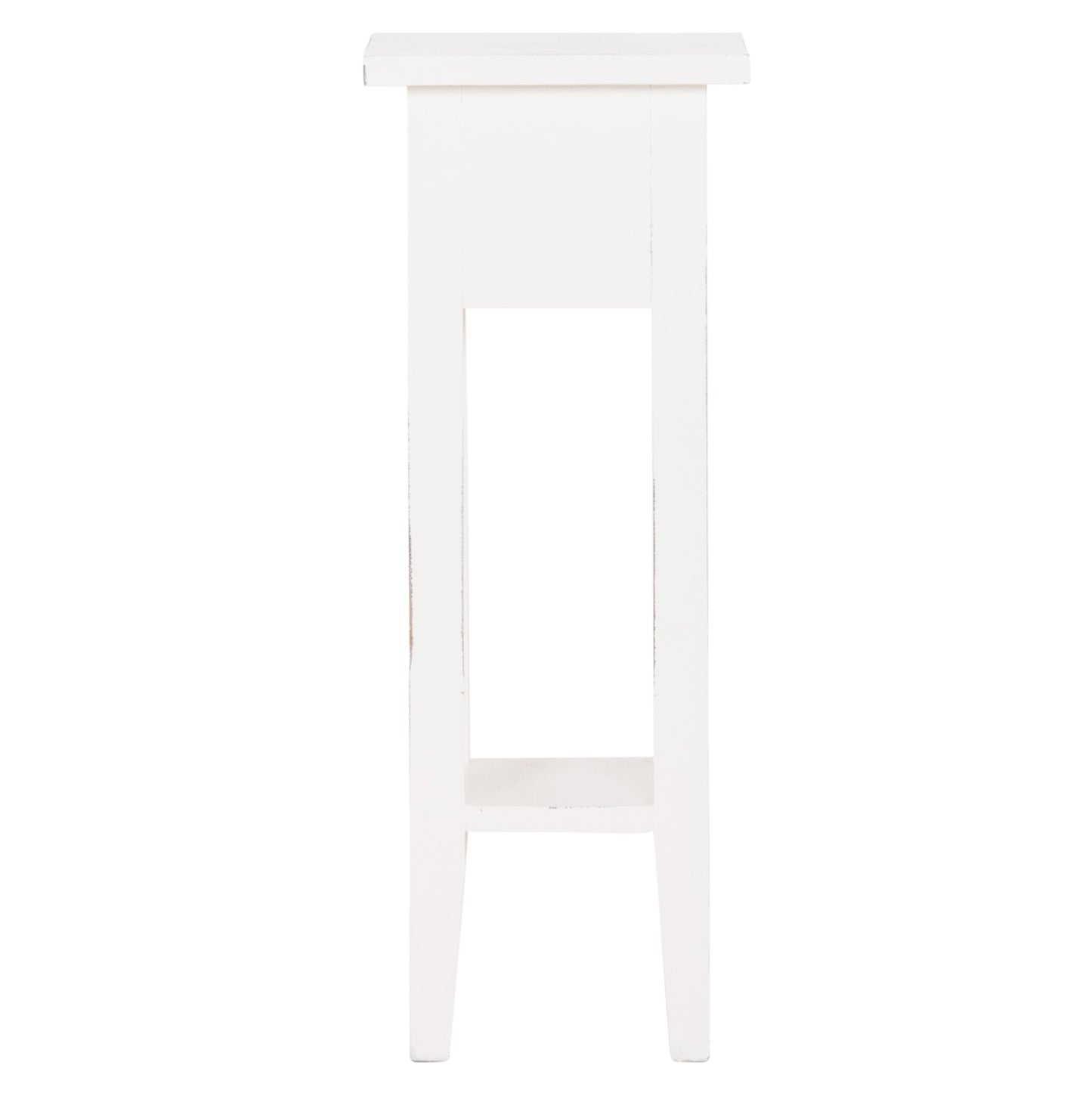 Side Table Ramu Hm9484.03 Mahogany Wood With A Drawer In White 25x25x66.5hcm.