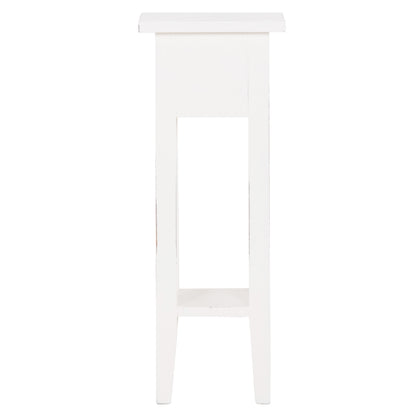 Side Table Ramu Hm9484.03 Mahogany Wood With A Drawer In White 25x25x66.5hcm.