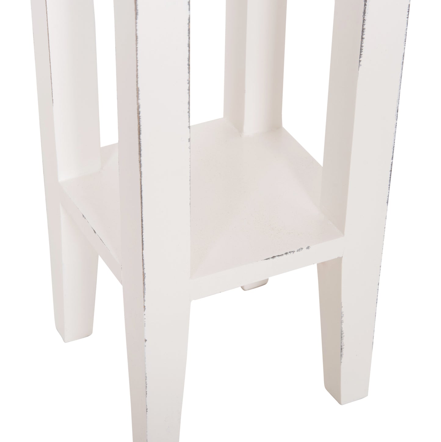 Side Table Ramu Hm9484.03 Mahogany Wood With A Drawer In White 25x25x66.5hcm.