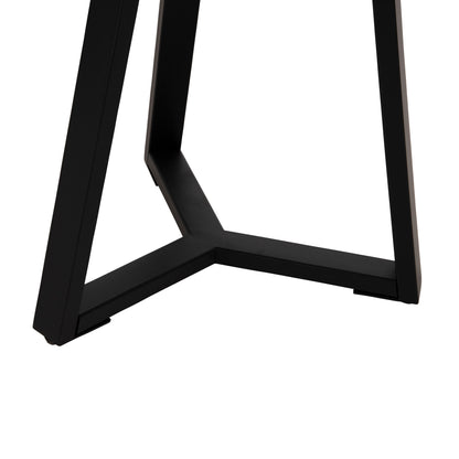 Side Table Hm9587.01 Mdf Black Marble-black Metal Base Φ45x55hcm.