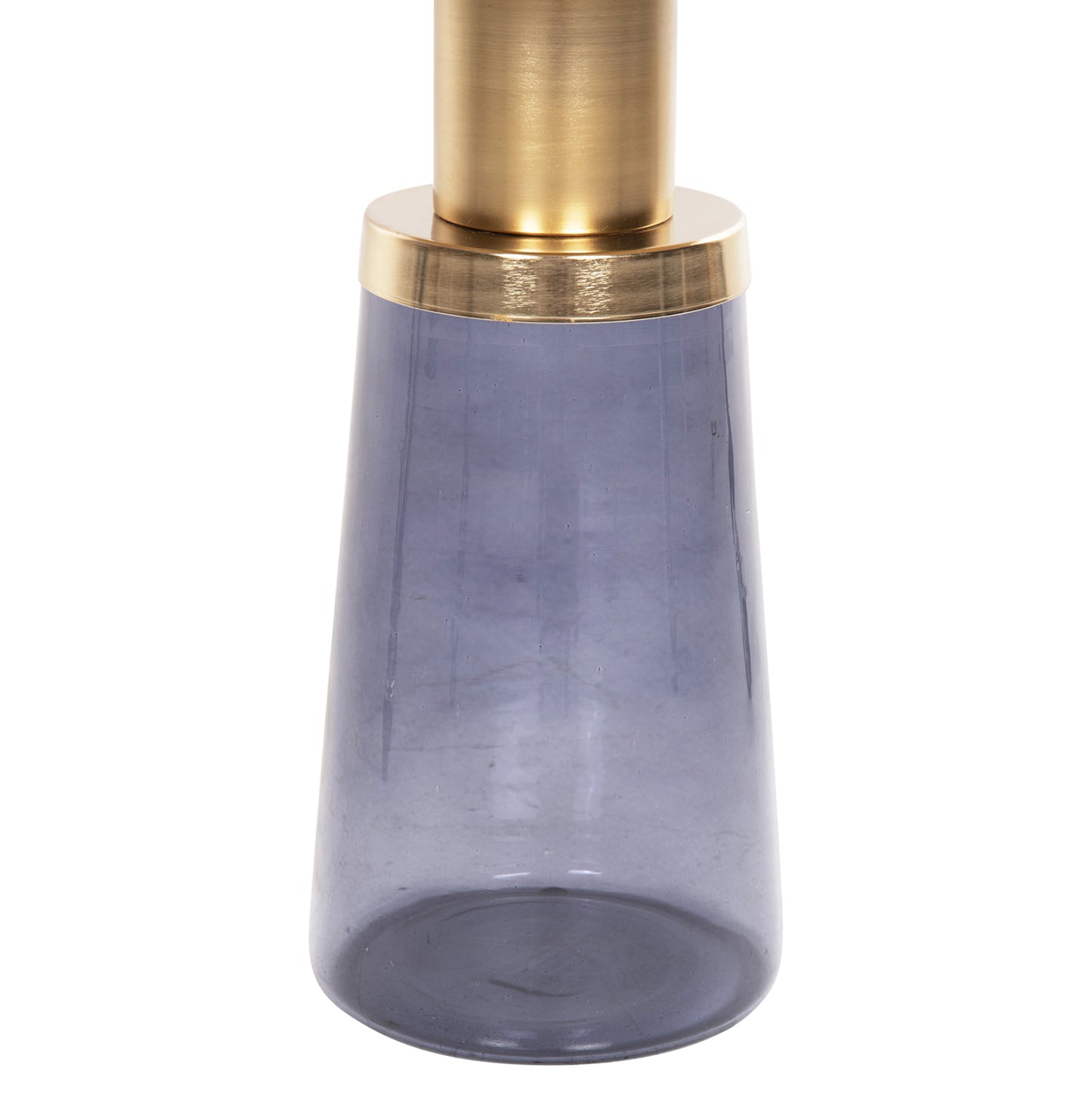 Side Table Ballin Hm9725 Blue Glass-metal In Gold Φ37,5x49,5hcm.