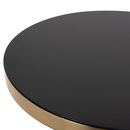 Side Table Demmy Hm9727 Black Glass Top & Purple Glass Base-metal In Gold "neck" Φ41x48hcm.